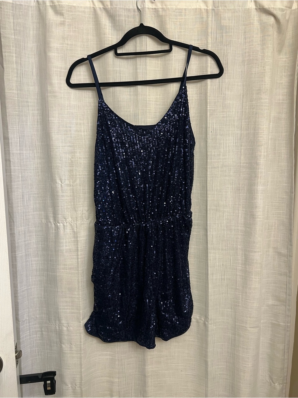Glamorous blue sequin romper! Perfect for a party or costume :)